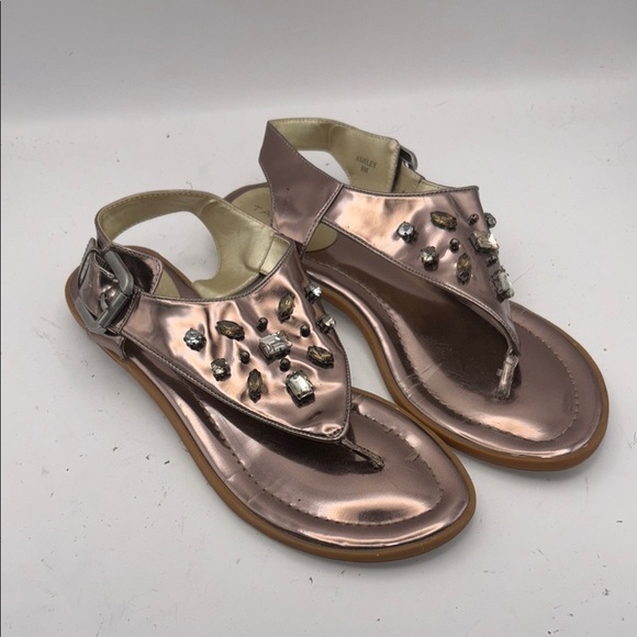 Tahari Metallic Taupe Sandals with Embellishments Size 9 - Picture 9 of 9